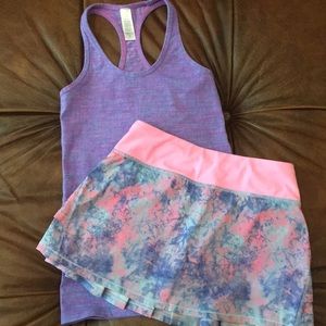 Ivivva size 12 summer tank and tennis skirt set